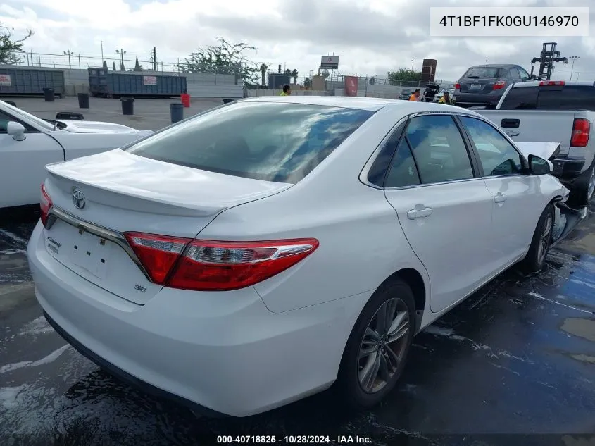 2016 Toyota Camry Se VIN: 4T1BF1FK0GU146970 Lot: 40718825