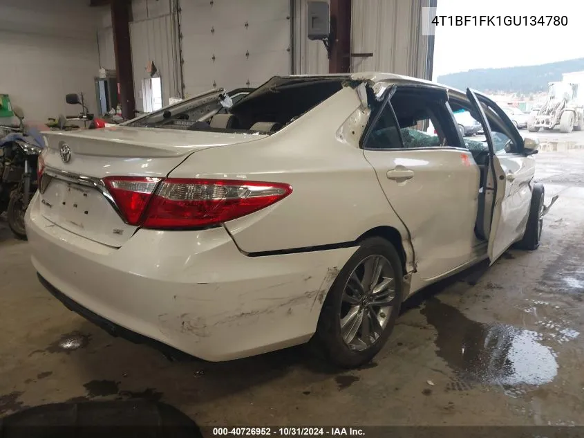 2016 Toyota Camry Se VIN: 4T1BF1FK1GU134780 Lot: 40726952