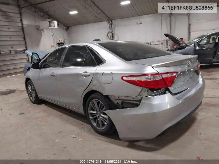 2016 Toyota Camry Se VIN: 4T1BF1FK8GU508866 Lot: 40741319