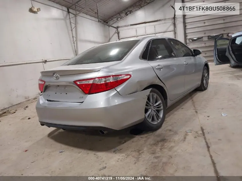 2016 Toyota Camry Se VIN: 4T1BF1FK8GU508866 Lot: 40741319