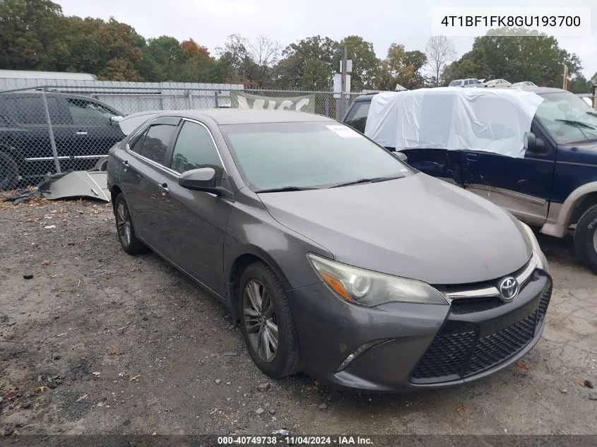 4T1BF1FK8GU193700 2016 Toyota Camry Se