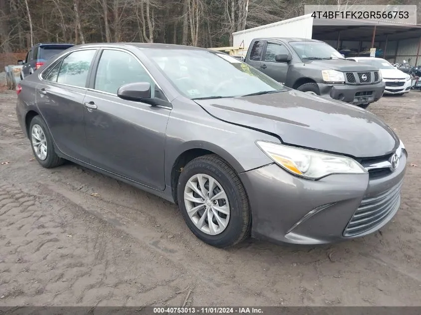 4T4BF1FK2GR566753 2016 Toyota Camry Le