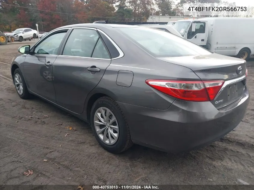 4T4BF1FK2GR566753 2016 Toyota Camry Le