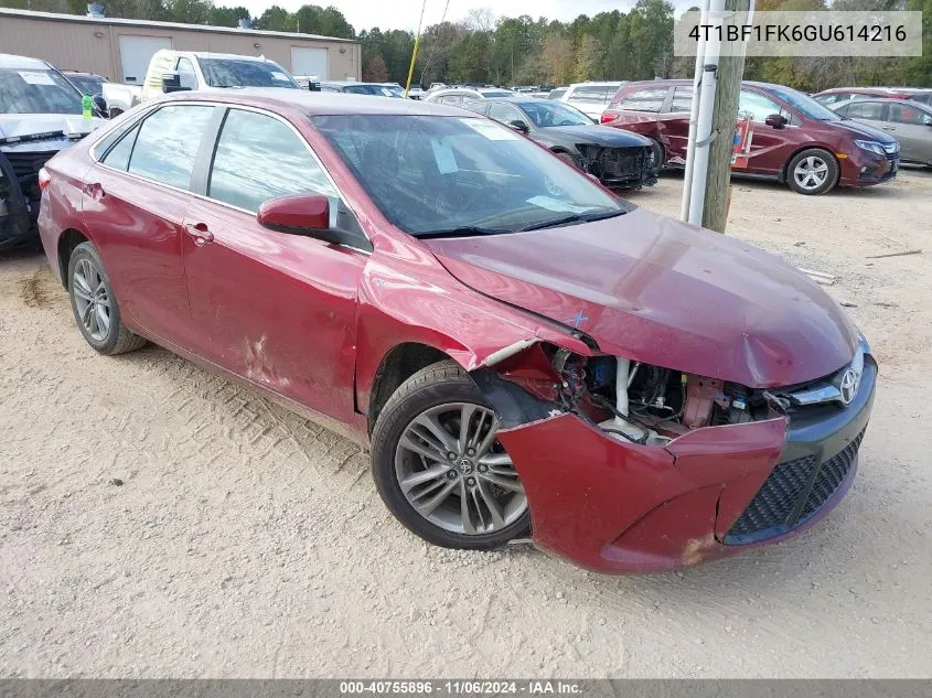 2016 Toyota Camry Se VIN: 4T1BF1FK6GU614216 Lot: 40755896