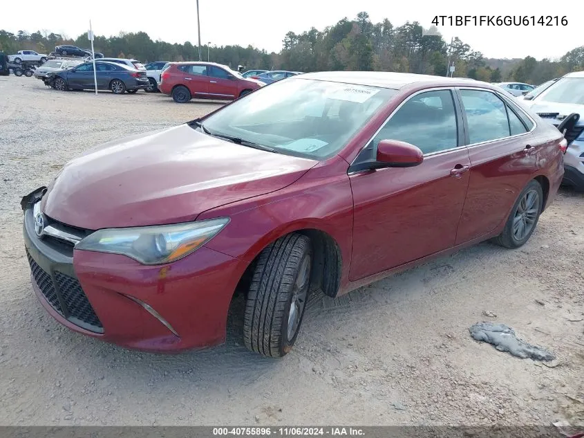 2016 Toyota Camry Se VIN: 4T1BF1FK6GU614216 Lot: 40755896