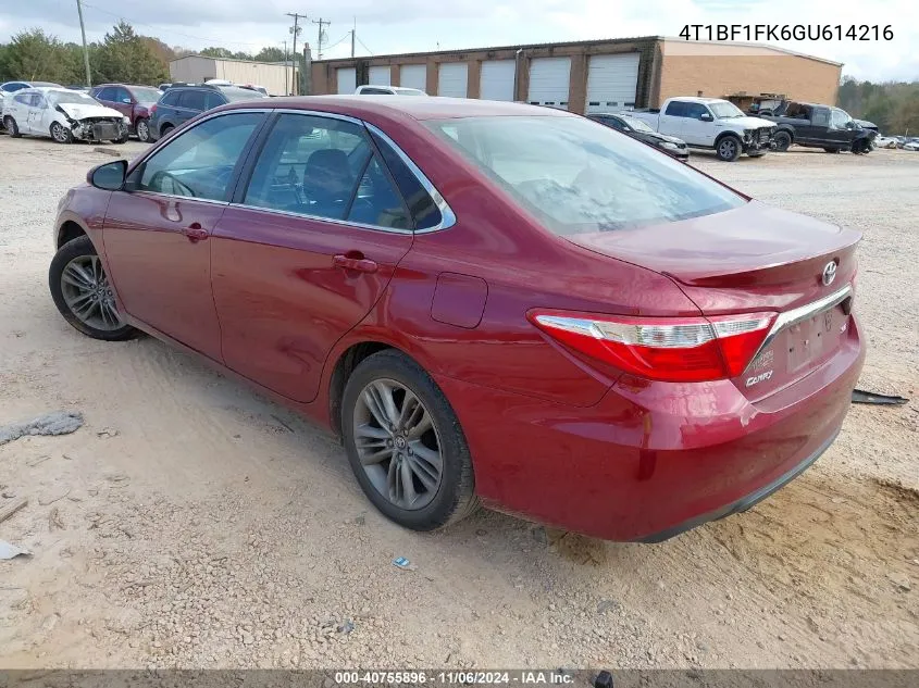 2016 Toyota Camry Se VIN: 4T1BF1FK6GU614216 Lot: 40755896