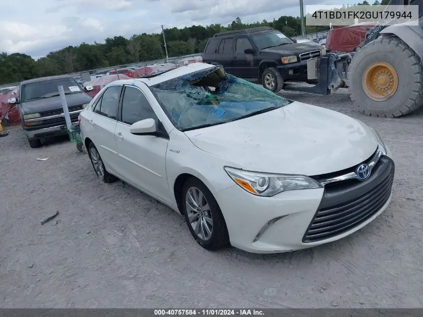 2016 Toyota Camry Hybrid Xle VIN: 4T1BD1FK2GU179944 Lot: 40757584