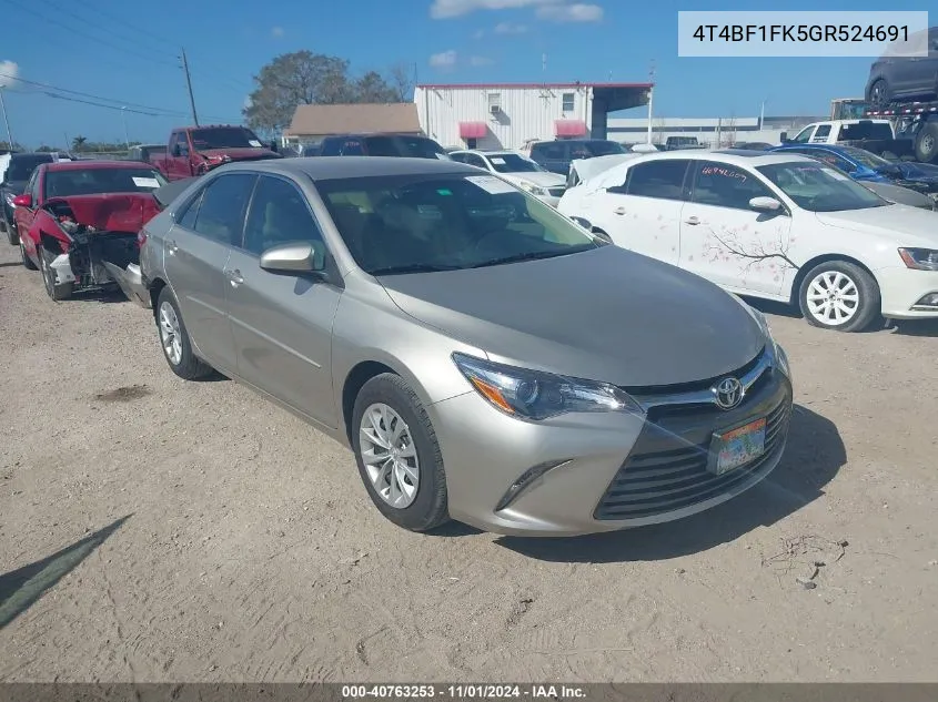 2016 Toyota Camry Le VIN: 4T4BF1FK5GR524691 Lot: 40763253