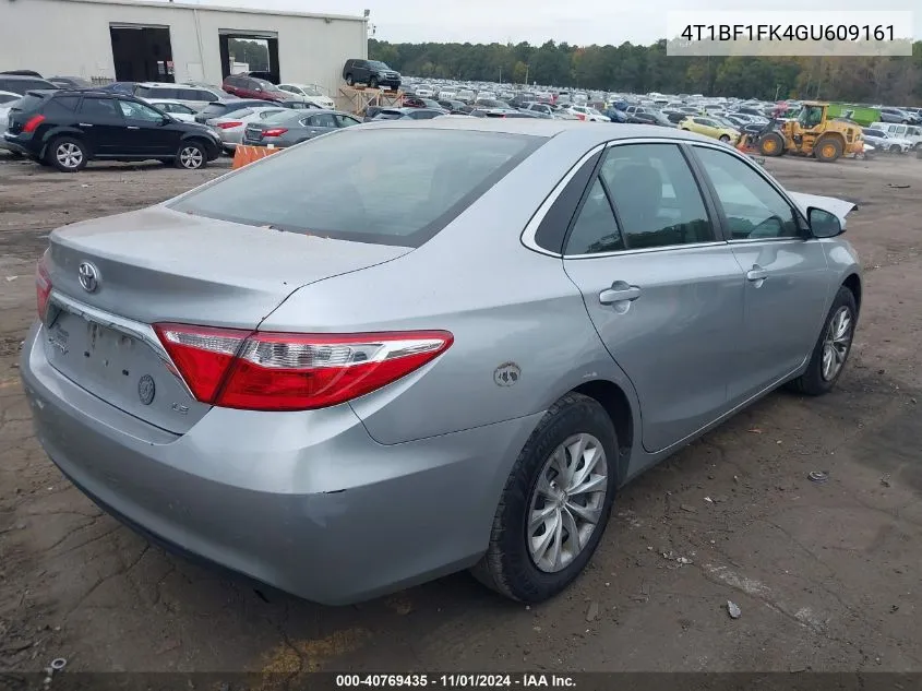 2016 Toyota Camry Le VIN: 4T1BF1FK4GU609161 Lot: 40769435