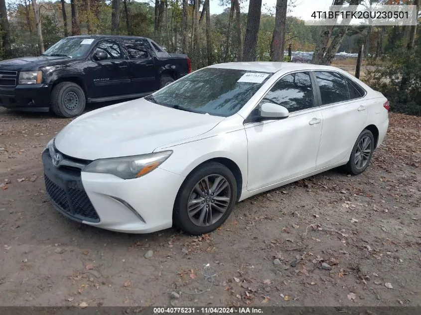 2016 Toyota Camry Se VIN: 4T1BF1FK2GU230501 Lot: 40775231