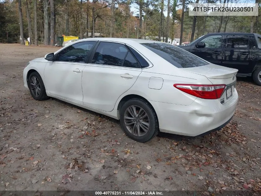 2016 Toyota Camry Se VIN: 4T1BF1FK2GU230501 Lot: 40775231