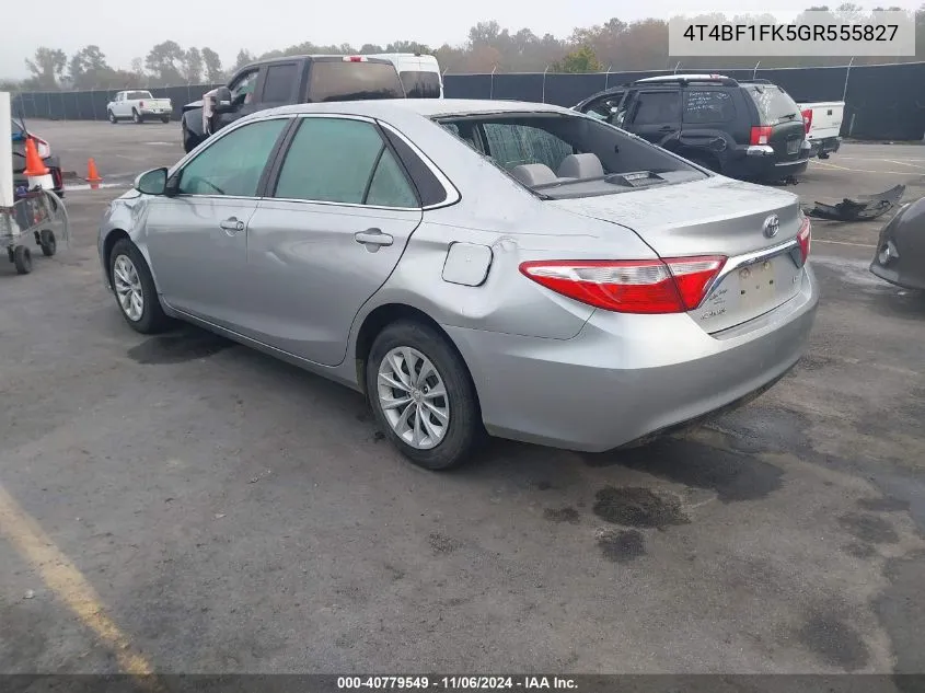 2016 Toyota Camry Le VIN: 4T4BF1FK5GR555827 Lot: 40779549