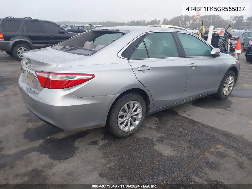 2016 Toyota Camry Le VIN: 4T4BF1FK5GR555827 Lot: 40779549