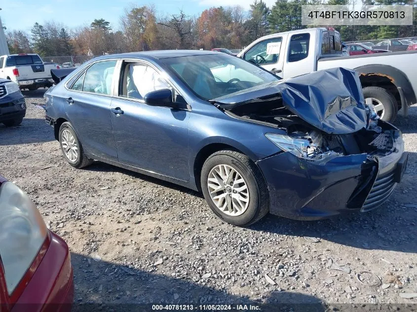 2016 Toyota Camry Le VIN: 4T4BF1FK3GR570813 Lot: 40781213