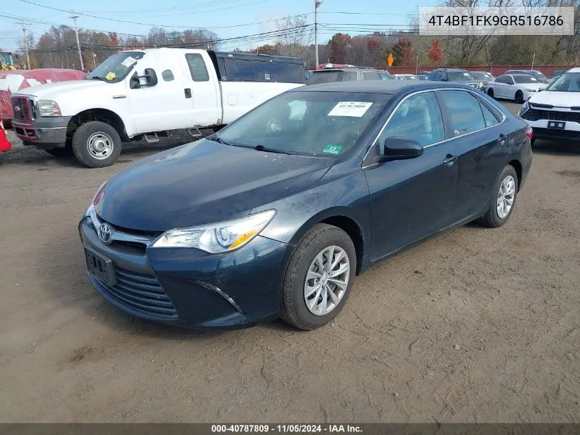 2016 Toyota Camry Le VIN: 4T4BF1FK9GR516786 Lot: 40787809