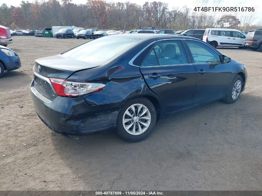 2016 Toyota Camry Le VIN: 4T4BF1FK9GR516786 Lot: 40787809