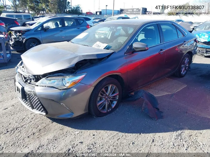 4T1BF1FK4GU138807 2016 Toyota Camry Se