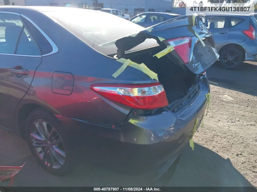 4T1BF1FK4GU138807 2016 Toyota Camry Se