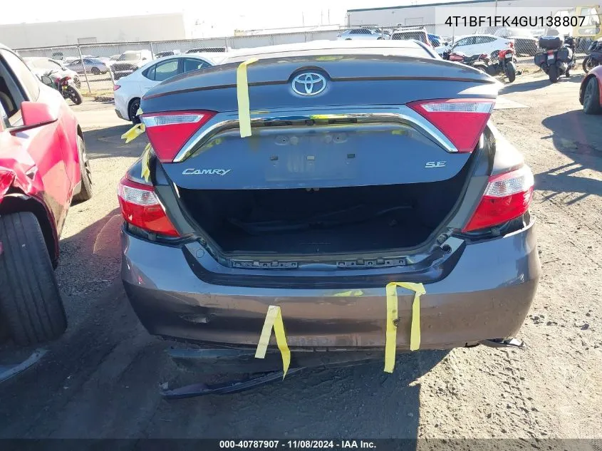 4T1BF1FK4GU138807 2016 Toyota Camry Se