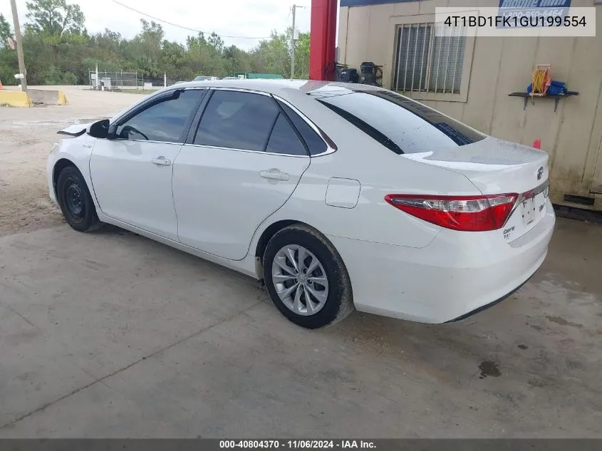 2016 Toyota Camry Hybrid Le VIN: 4T1BD1FK1GU199554 Lot: 40804370