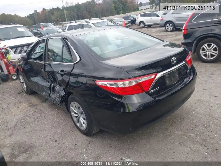 2016 Toyota Camry Le VIN: 4T1BF1FK9GU261115 Lot: 40810751