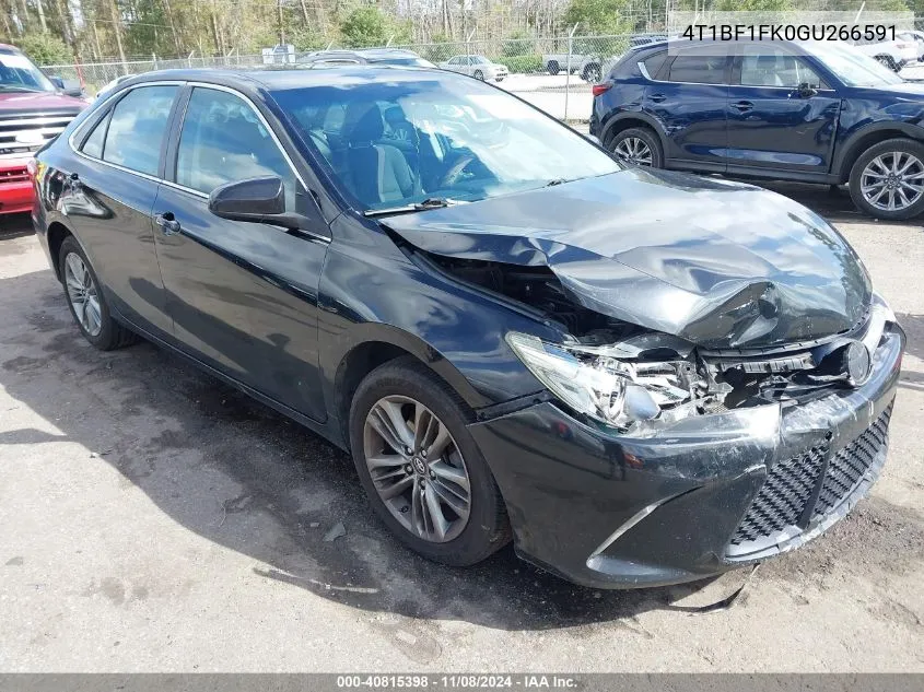 2016 Toyota Camry Se VIN: 4T1BF1FK0GU266591 Lot: 40815398