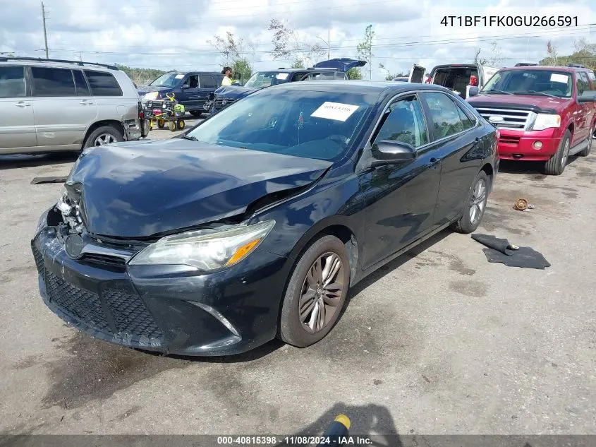 2016 Toyota Camry Se VIN: 4T1BF1FK0GU266591 Lot: 40815398