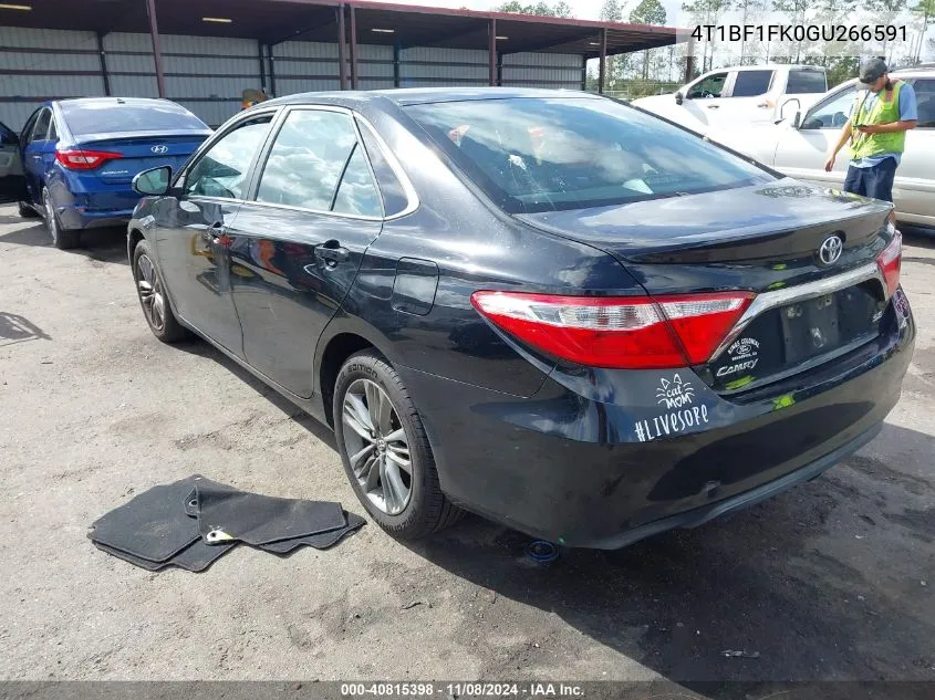 2016 Toyota Camry Se VIN: 4T1BF1FK0GU266591 Lot: 40815398