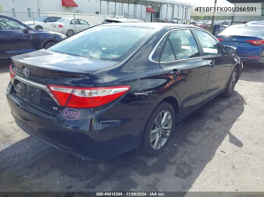 2016 Toyota Camry Se VIN: 4T1BF1FK0GU266591 Lot: 40815398