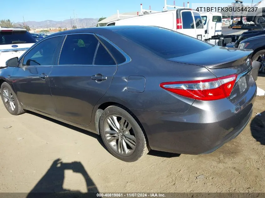 2016 Toyota Camry Se VIN: 4T1BF1FK3GU544237 Lot: 40819861