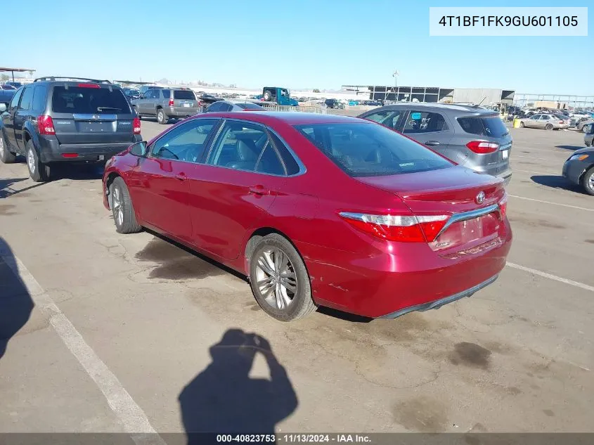 2016 Toyota Camry Se VIN: 4T1BF1FK9GU601105 Lot: 40823753