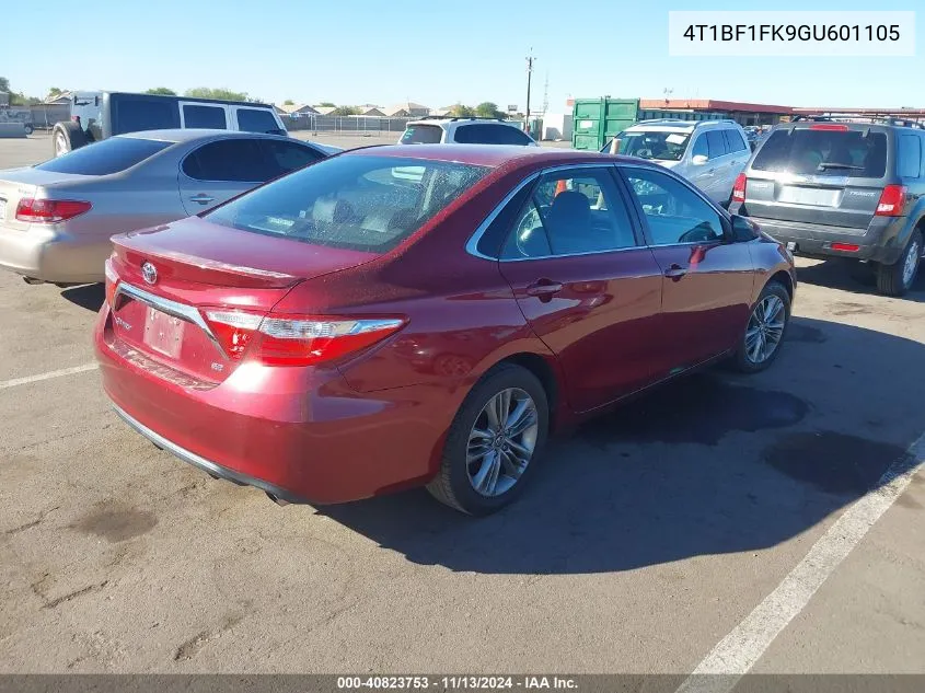 2016 Toyota Camry Se VIN: 4T1BF1FK9GU601105 Lot: 40823753