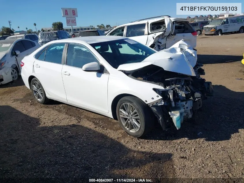 2016 Toyota Camry Se VIN: 4T1BF1FK7GU159103 Lot: 40843907