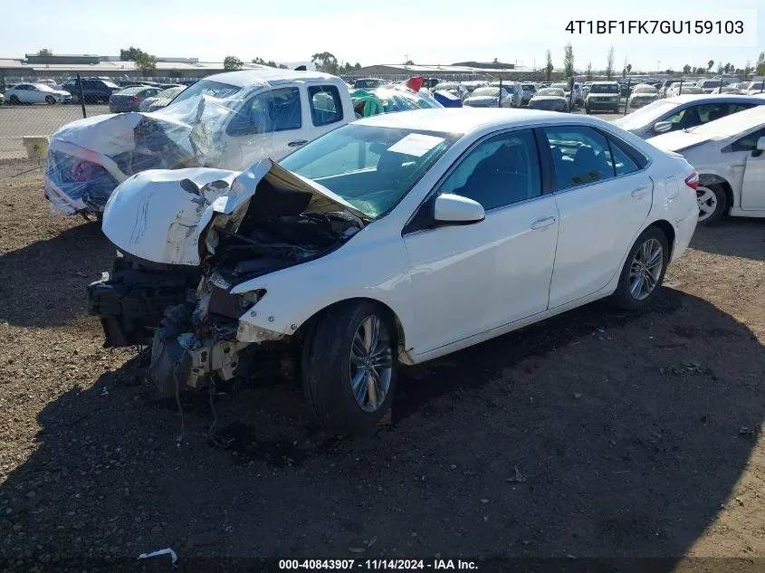 2016 Toyota Camry Se VIN: 4T1BF1FK7GU159103 Lot: 40843907