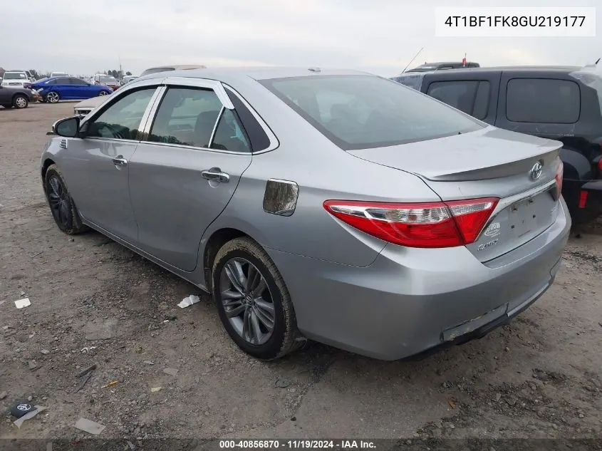 2016 Toyota Camry Se VIN: 4T1BF1FK8GU219177 Lot: 40856870