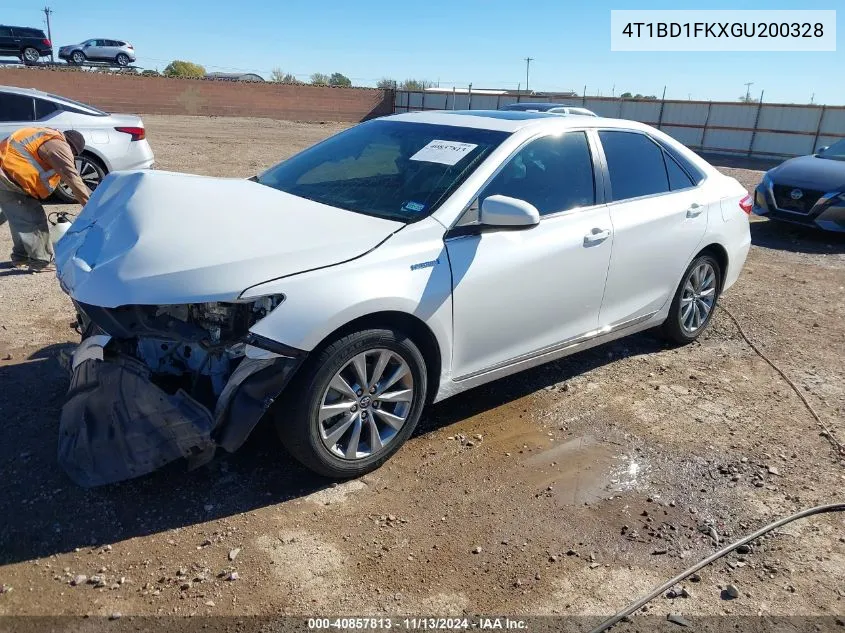 2016 Toyota Camry Hybrid Xle VIN: 4T1BD1FKXGU200328 Lot: 40857813