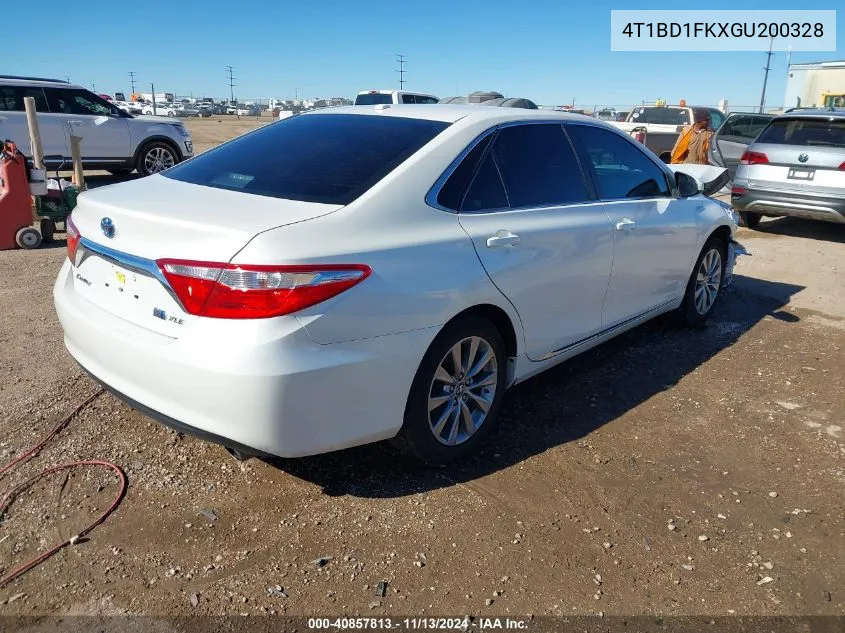 2016 Toyota Camry Hybrid Xle VIN: 4T1BD1FKXGU200328 Lot: 40857813