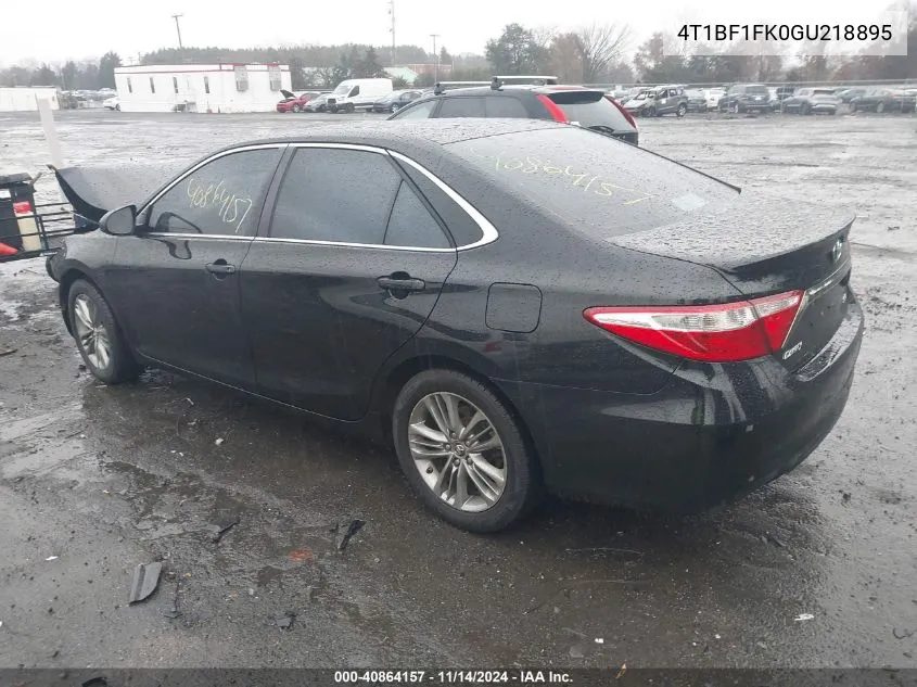 2016 Toyota Camry Se VIN: 4T1BF1FK0GU218895 Lot: 40864157