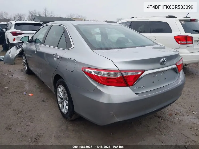 2016 Toyota Camry Le VIN: 4T4BF1FK6GR583099 Lot: 40868037