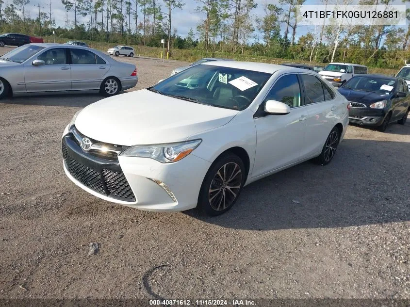 2016 Toyota Camry Se VIN: 4T1BF1FK0GU126881 Lot: 40871612