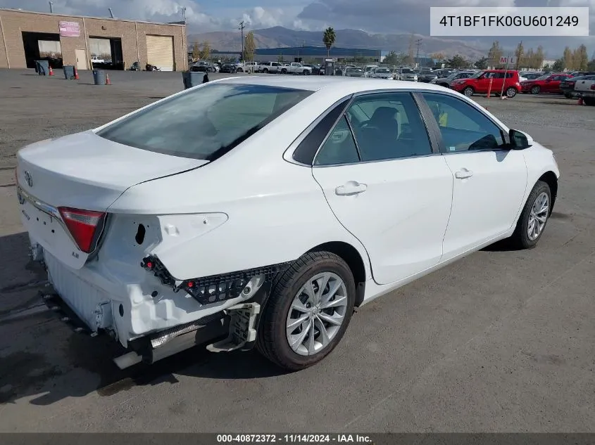 2016 Toyota Camry Le VIN: 4T1BF1FK0GU601249 Lot: 40872372