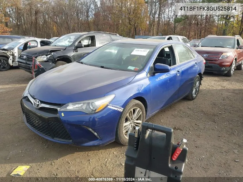 2016 Toyota Camry Se VIN: 4T1BF1FK8GU525814 Lot: 40876389