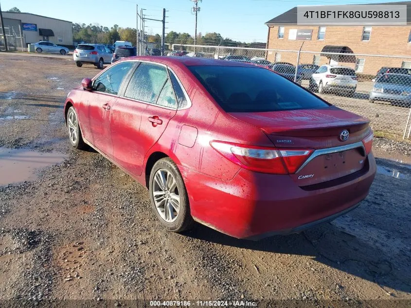 2016 Toyota Camry Se VIN: 4T1BF1FK8GU598813 Lot: 40879186