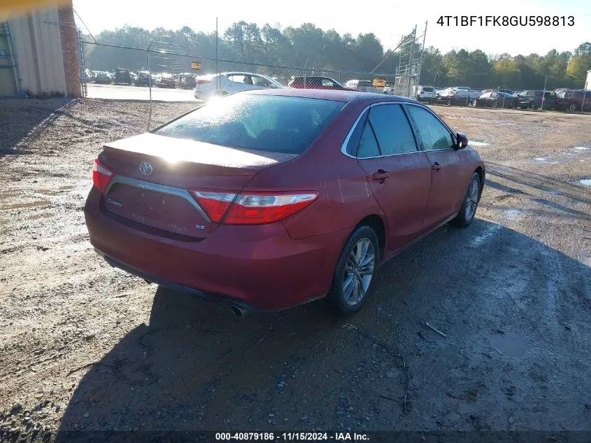 2016 Toyota Camry Se VIN: 4T1BF1FK8GU598813 Lot: 40879186