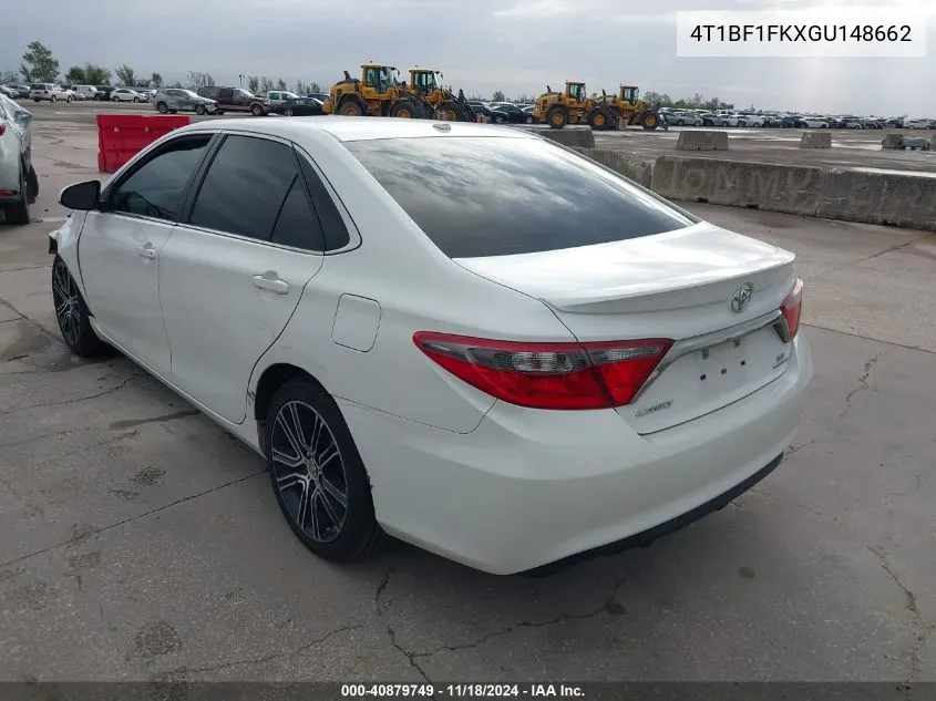 2016 Toyota Camry Se VIN: 4T1BF1FKXGU148662 Lot: 40879749