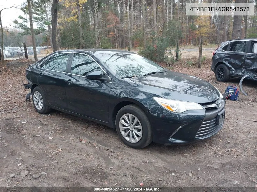 2016 Toyota Camry Le VIN: 4T4BF1FK6GR543573 Lot: 40894627