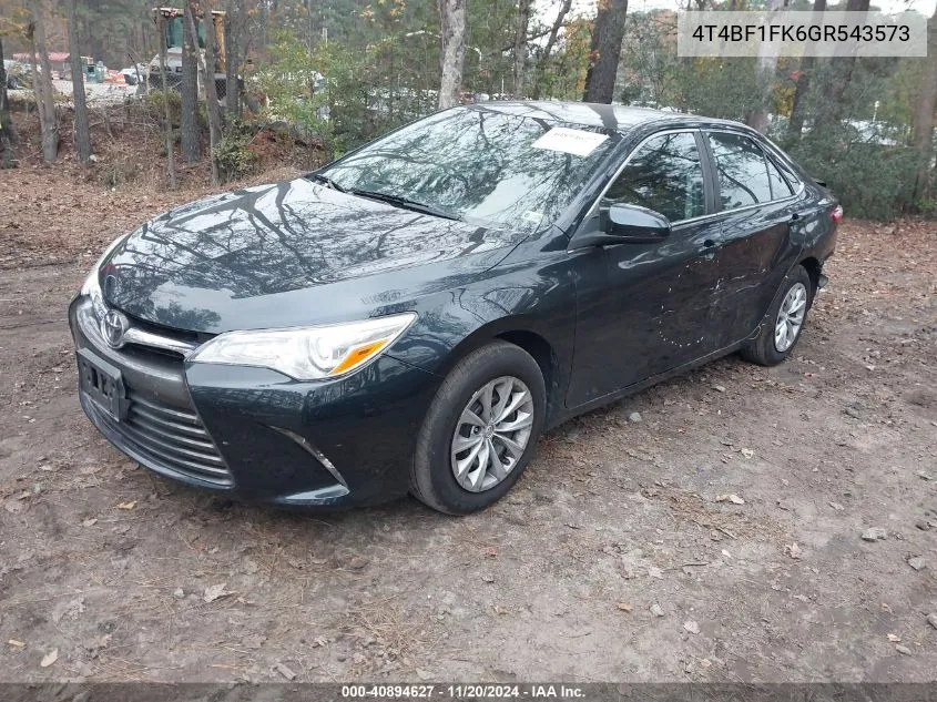 2016 Toyota Camry Le VIN: 4T4BF1FK6GR543573 Lot: 40894627