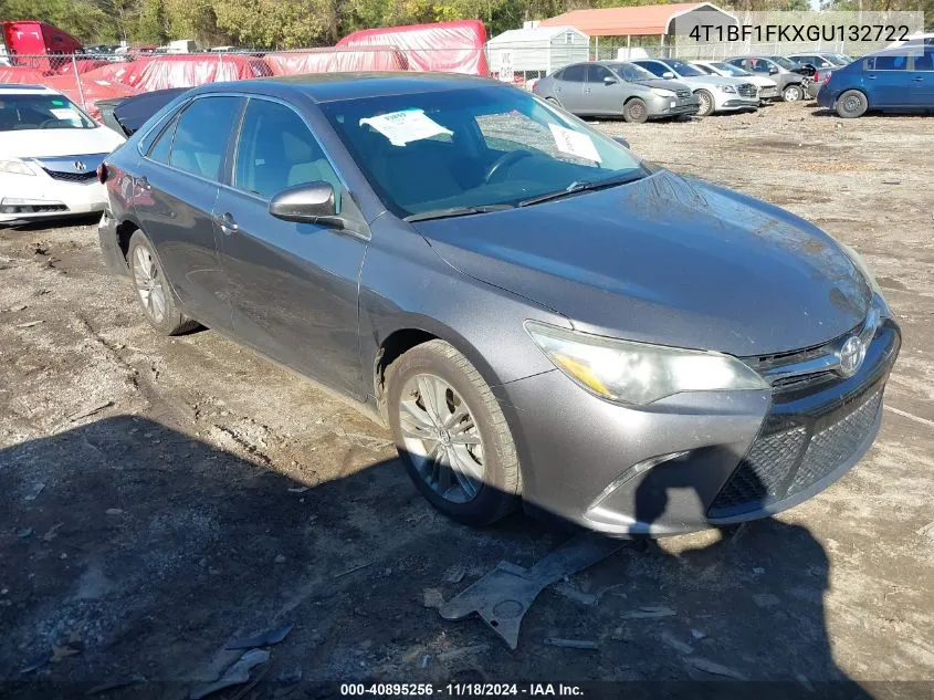 2016 Toyota Camry Se VIN: 4T1BF1FKXGU132722 Lot: 40895256