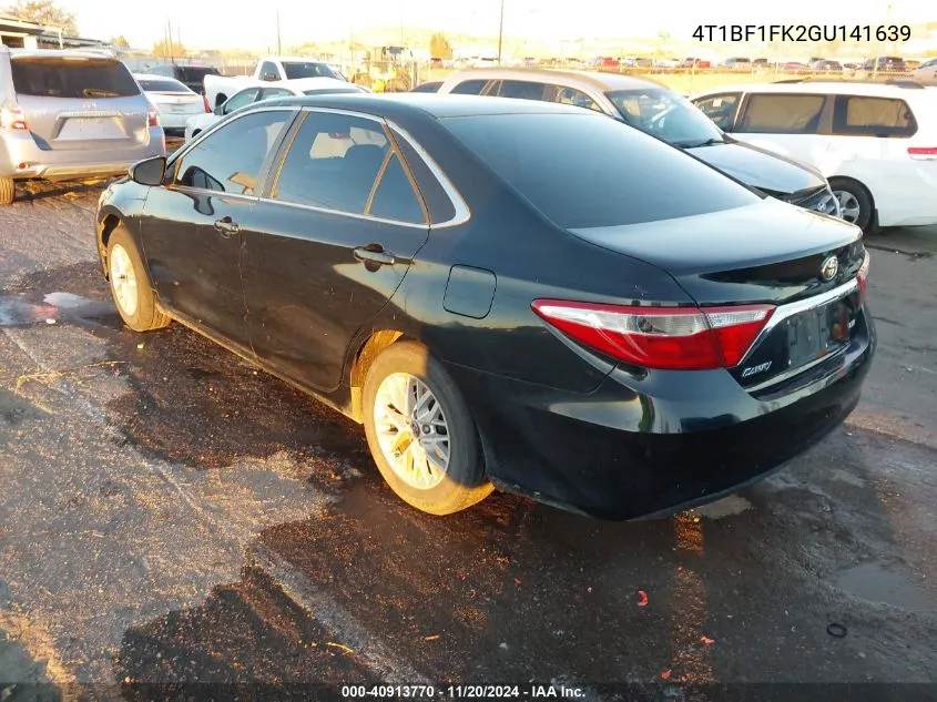 2016 Toyota Camry Le VIN: 4T1BF1FK2GU141639 Lot: 40913770