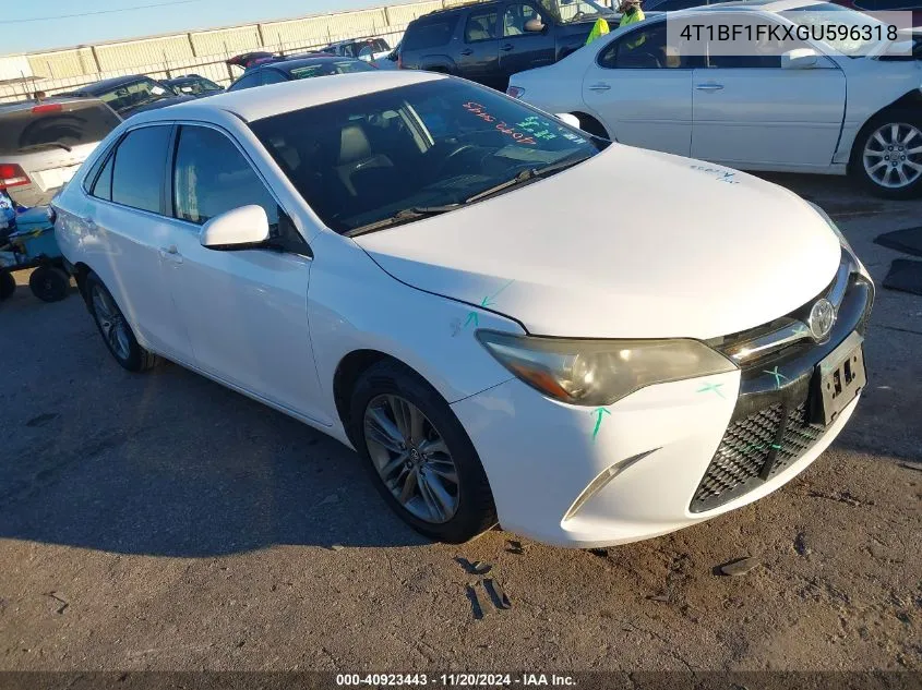 2016 Toyota Camry Se VIN: 4T1BF1FKXGU596318 Lot: 40923443